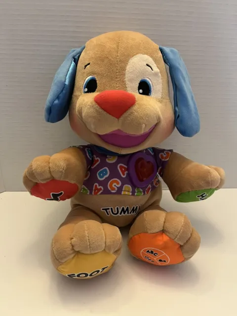 Fisher Price Laugh & Learn Dog Puppy Talking Plush Musical Toy Mint   WORKS!!
