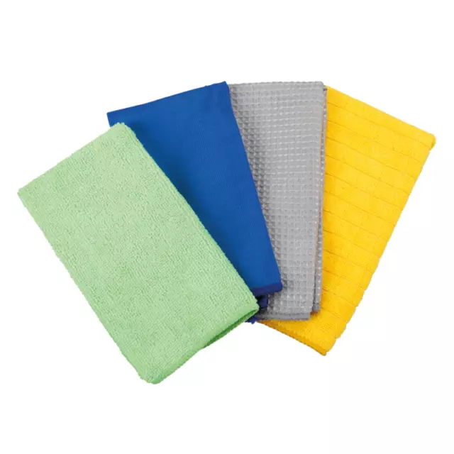 4X Chiffons en Microfibre pour Voiture Interieur Nettoyage Verre Dry Laver Polir