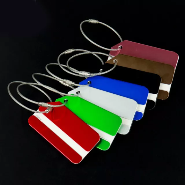 Aluminium Luggage Tags Baggage Travel Aeroplane Name Address Suitcase ID Labels