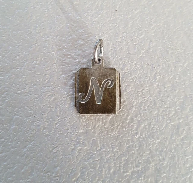 Anhänger eckig Monogramm N Buchstabe Initial Silber 0,78 g Kettenanhänger CP3027