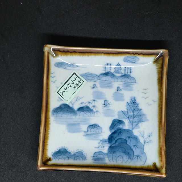 Japanese dish - vessel of beauty. Lovely blue and white scene