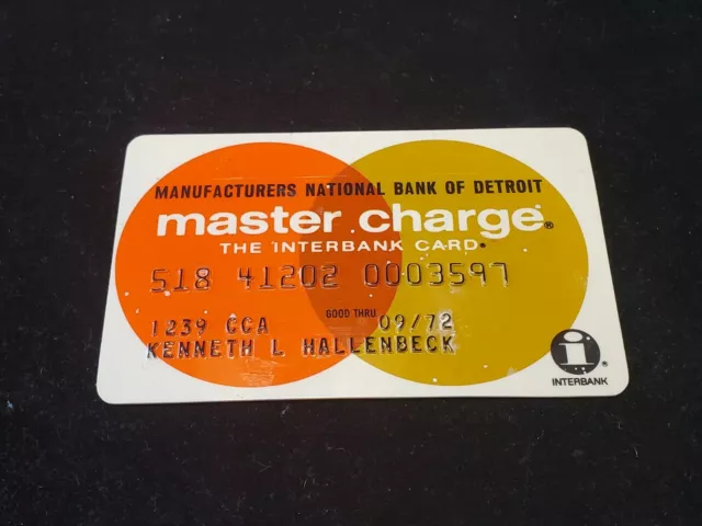 Manufacturers Nat'l Bank of Detroit Master Charge Credit Card~exp 1972~our#cb296