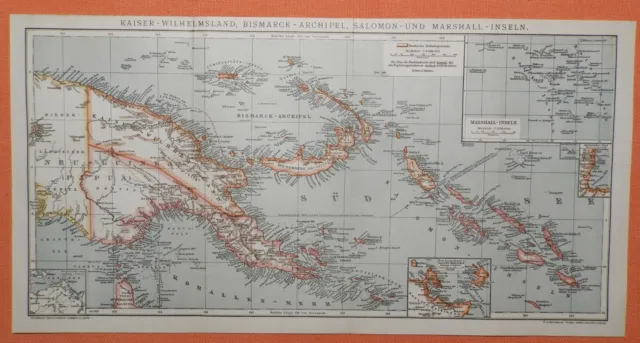 Deutsche Kolonien Bismarck-Archipel Papua Neu Guinea historische Landkarte 1912