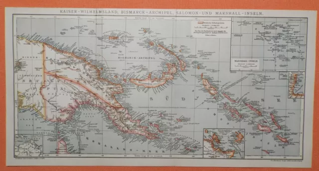 Deutsche Kolonien Bismarck-Archipel Papua Neu Guinea historische Landkarte 1912