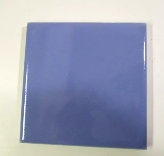 Mosaic USA 4-3/8" Gloss Cornflower Blue 1 Ceramic Wall Tile 1950s Retro Vtg MCM
