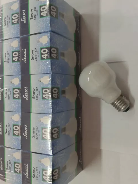 Lotto Stock Pezzi 10 Lampadine Incandescenza E27 40W Snow Opale Forma Quadrata