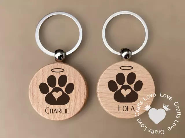 Keyrings Dog Memorial Personalised In Memory Of Loved Pet Gift Cat Grief Gift.