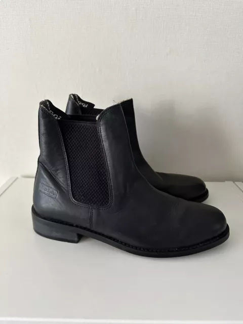 TOGGI BLACK LEATHER JODHPUR BOOTS horse riding stable yard chelsea boots Uk 6