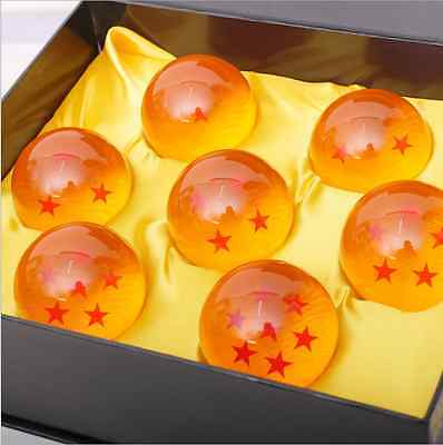 New Dragon Ball Z Stars Crystal Glass Ball 7pcs with Gift Box LARGE 76MM