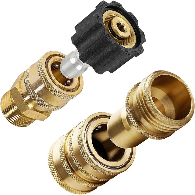 YAMATIC Pressure Washer Adapter Set 4 PCS, Quick Disconnect Kit, M22-14mm...