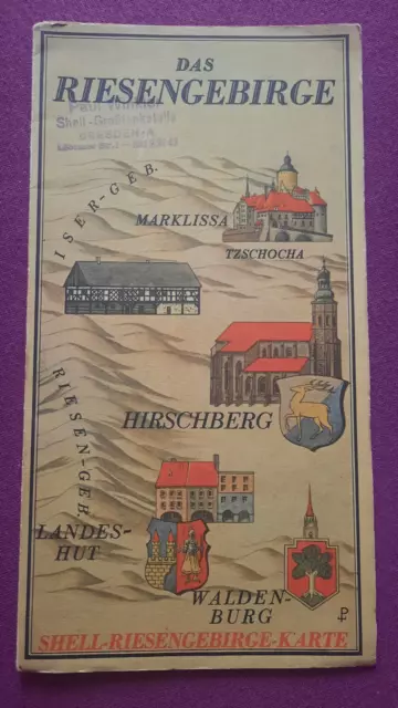 Das Riesengebirge Shell-Riesengebirge-Karte 30er Jahre Sudeten