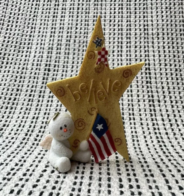 Sarah’s Attic Snowonders Believe in Dreams July Star Snowman Angel Figurine