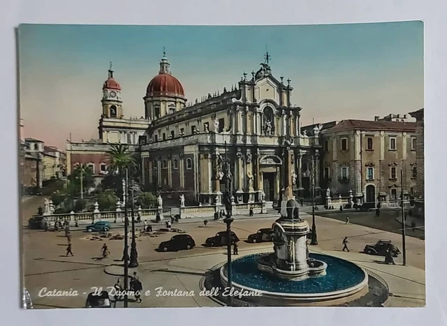 CATANIA - Il Duomo e Fontana dell' elefante,  vg 1956 f.g.