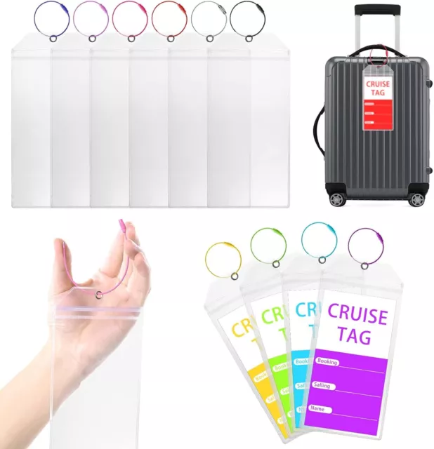 10 Pack Cruise Luggage Tag Holder, Waterproof Luggage Label Holders, Clear Tags