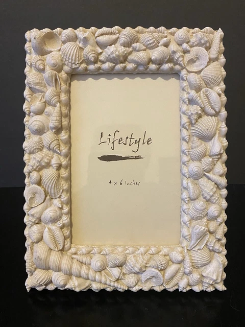 White Shell Photo Frame LIFE STYLE WHITE Sea Shell Photo Frame Glass For 4x6 £13.84 - PicClick UK