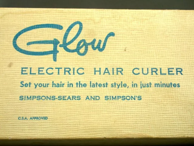 GLOW Electric Hair Curler Curling Iron Vintage Simpson Sears Pink Wood Handle
