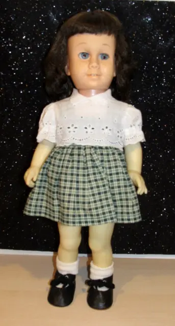 1960 CHATTY CATHY DOLL 20"  Brunette Dressed So Cute WORKING Talks Soft Face