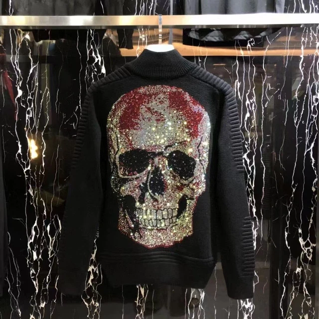 Felpa Skull Strass Philipp Plein Sweather Philip Golf Giacca Hoodie Jacket New