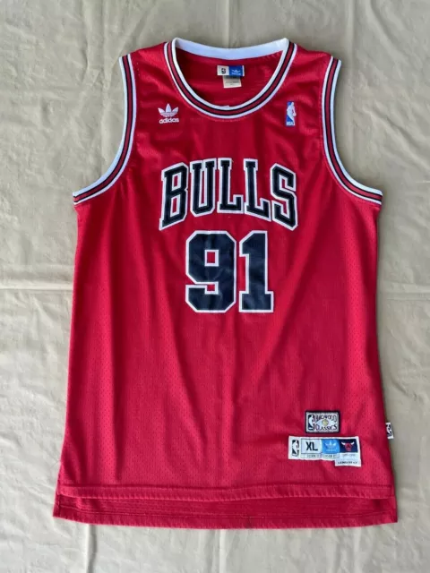 DENNIS RODMAN 91 Chicago Bulls Adidas Hardwood Classics NBA Jersey