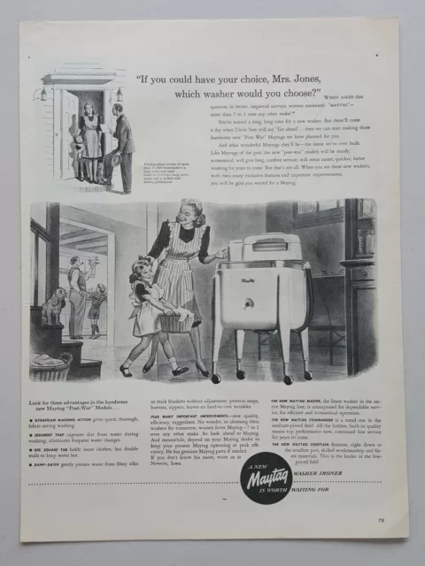 1920 OLD MAGAZINE PRINT AD, MAYTAG CABINET ELECTRIC WASHER