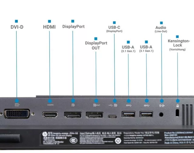 DUAL HP Z24N G2  Monitor Bundle 48" 2 x 24" 1920 x 1200 HDMI , DP , USB-C , DVI 2