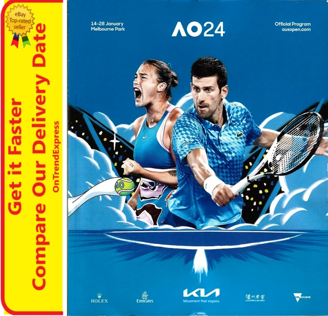 AUSTRALIAN OPEN 2024 Official Program Magazine Tennis Novak Djokovic