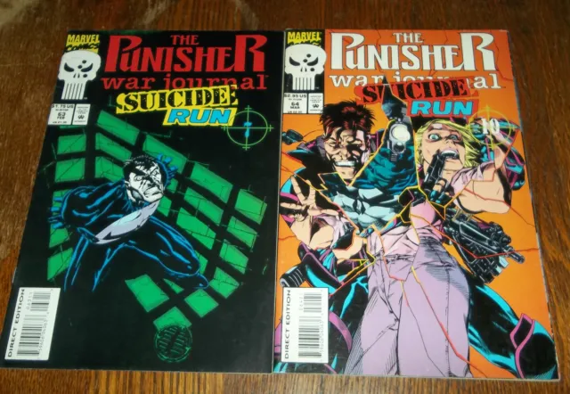 The Punisher War Journal Suicide Run  - #63 #64  - 1994 - Lot Of 2 - Marvel