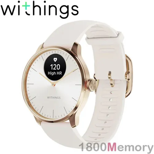 Withings 37mm ScanWatch Light Sleep Monitor Smart Watch Rose Gold Beige