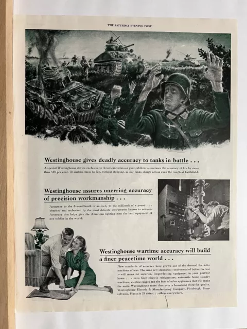 Vintage 1943 Wartime Advertising - Westinghouse Electric Co  WWII Print Ad (Ot2)