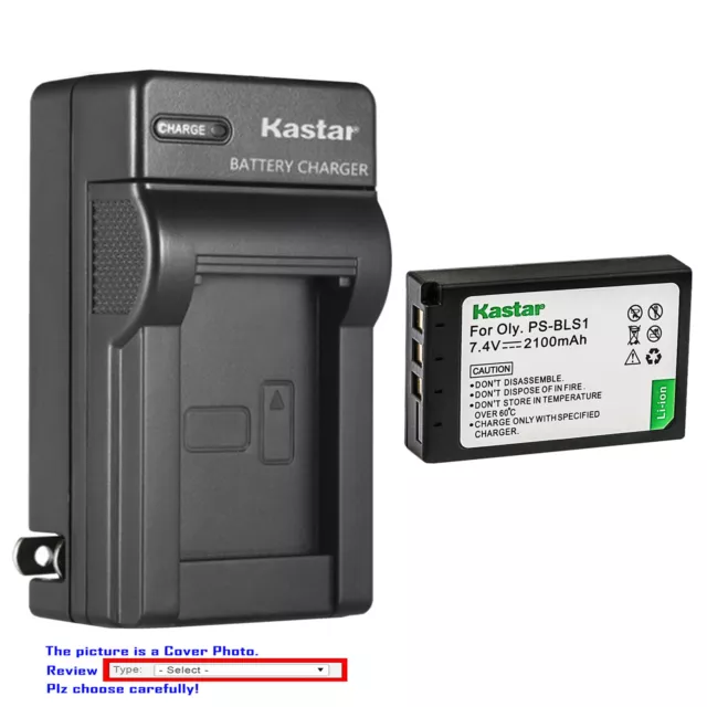 Kastar Battery AC Wall Charger for Olympus BLS-1 PS-BLS1 & Olympus E-PM1 Camera