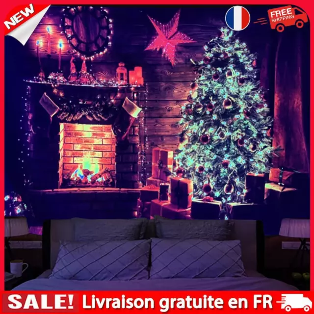 Christmas House Tree Fluorescent Tapestry Wall Home Hanging Carpet (100x75cm)