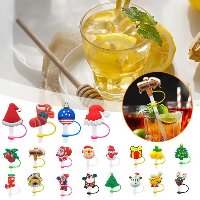 4PCS SILICONE STRAW Christmas Straw Straw Tips Covers Covers Straw J3F0  $3.23 - PicClick AU