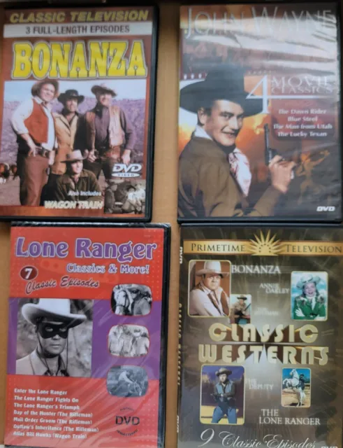 Lone Ranger, Bonanza, The Deputy, and Wagon Train serials, and John Wayne Movies