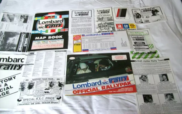 ** JOB LOT of 1983 LOMBARD RAC RALLY MAPS & MEMORABILIA **