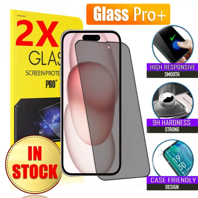 2X Tempered Glass Screen Protector For iPhone 15 14 13 11 Pro Max 7 8 Plus XR XS