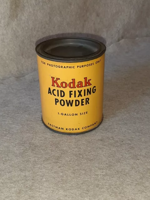 Vintage Tin Can KODAK Acid Fixing Powder Film Development Eastman Kodak Co Can