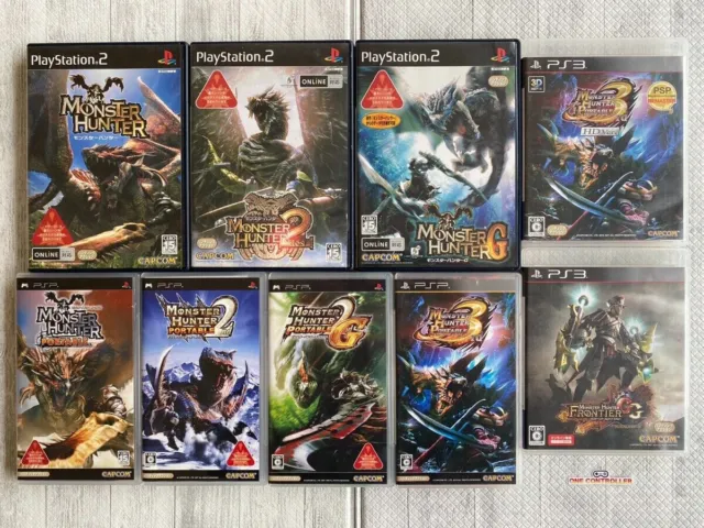 SONY PS2 & 3 & PSP Monster Hunter Frontier GG series 9games set from Japan