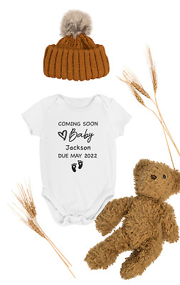 Personalised pregnancy Announcement, Coming Soon Baby Vest, Bodysuit, Baby Grow