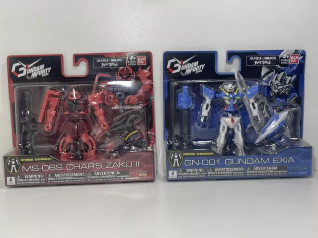 Bandai Gundam Infinity - GN-001 Gundam EXIA & MS-06S Chars ZAKU II LOT OF 2 NIP