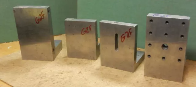 Lot G2F  4 Older Small Angle Plates  Machinist Jig Fixture Setup Tooling