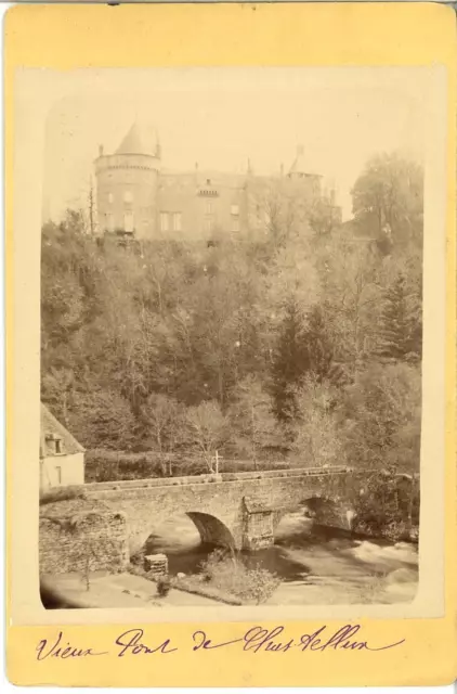 France, Vieux Pont de Chastellux Vintage Albumen Print 11x1