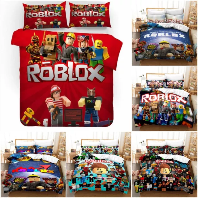 Kids Roblox 3D Duvet Covers Bedding Set Single Double King Size Boys Girls Gifts