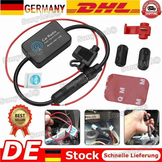 Antenna Radio AM FM Per Auto Con Amplificatore Integrato - Gomma Morbida, Segnale Stabile, Universale Per Auto E Camion, Cavo 1,35m - 3