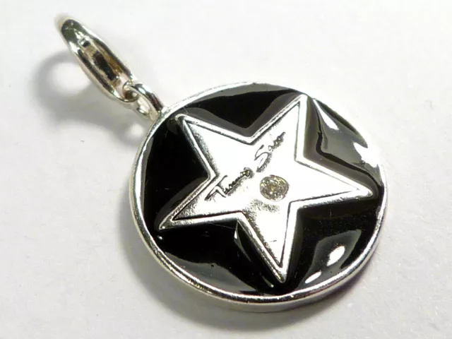 Genuine "Thomas Sabo" Silver & Black Enamel Star Bracelet Charm Pendant