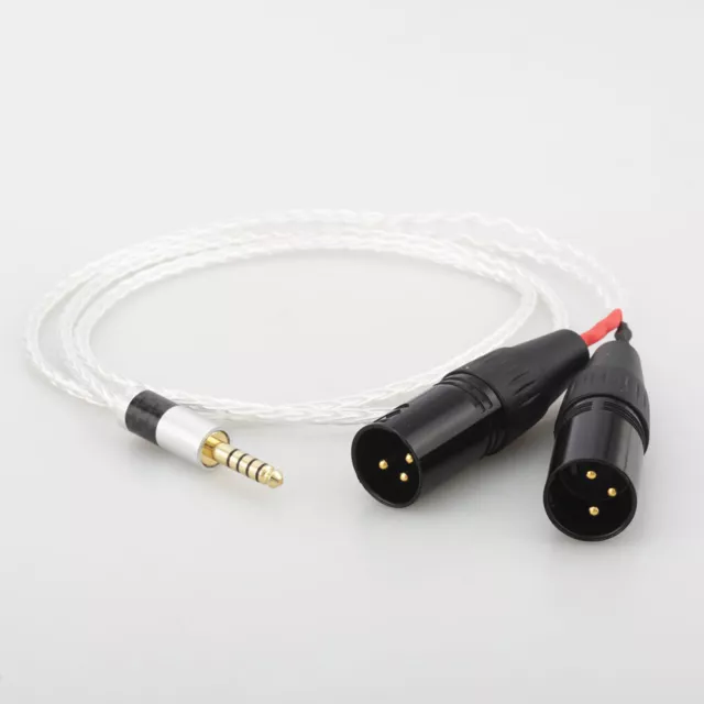 8 Cores Silver Plated 4.4mm Jack to Dual 3pin XLR Male Balanced Audio Cable