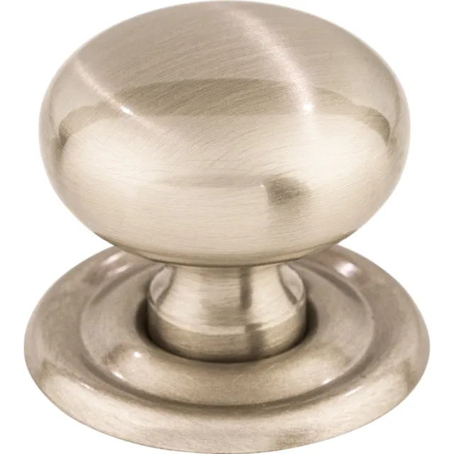 Top Knobs Cabinet  Victoria Knob 1 1/4 Inch w/Backplate Brushed Satin Nickel