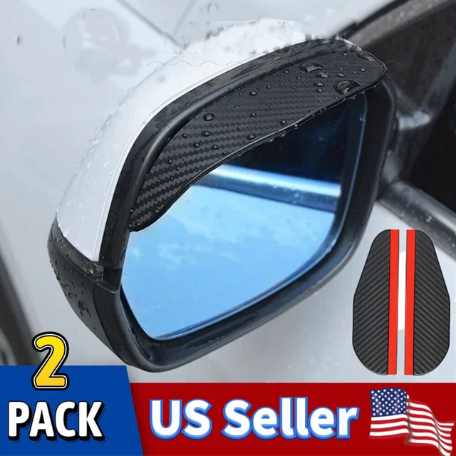 2-Pack Carbon Fiber Car Rear View Side Mirror Rain Board Eyebrow Guard Sun Visor