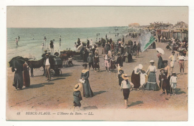 CPA 62 - BERCK-PLAGE : L'HEURE DU BAIN (PAS-DE-CALAIS) ÉCRITE le 14-08-1922
