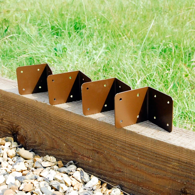 CORNER TIMBER RAILWAY Sleeper Bracket Wooden Planter Raised Bed Edge
