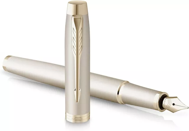 Parker Im Monochrome Stylo Plume Champagne Finition Et Bords Moyen Pointe